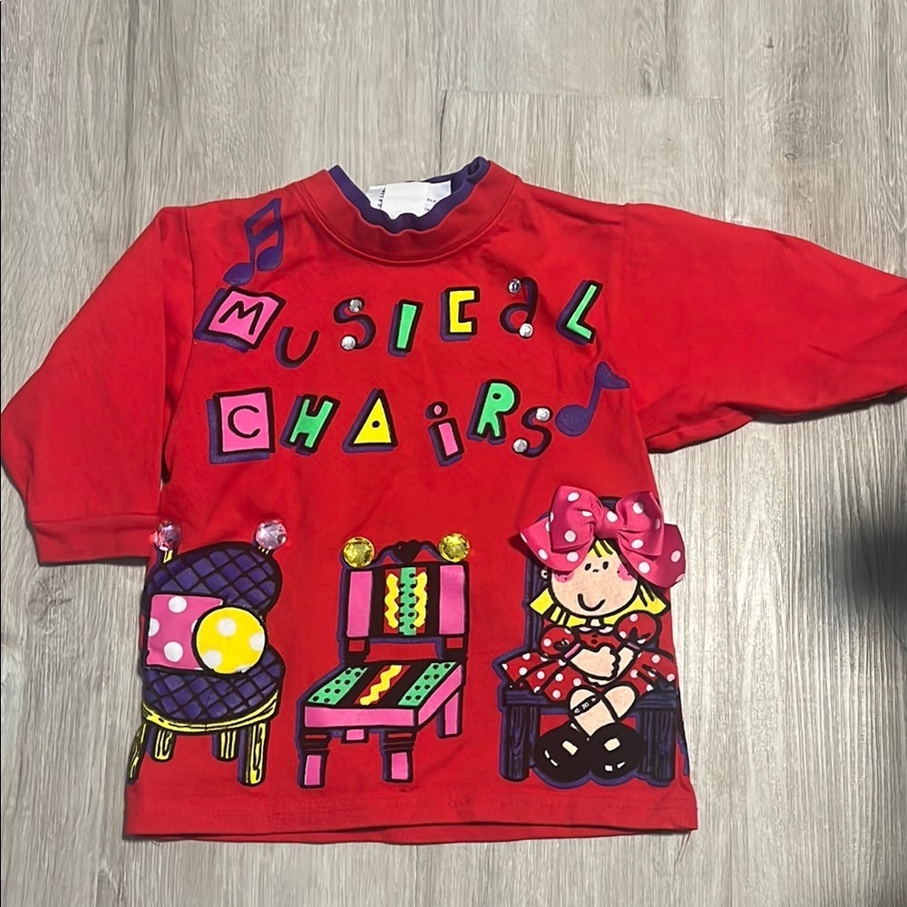Vintage Red Musical Chairs Graphic Sweatshirt